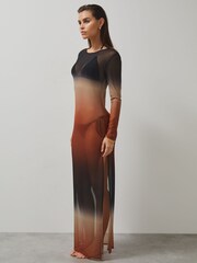 Reiss Multi Sienna McLaren F1 Team Ombré Mesh Maxi Dress - Image 4 of 8