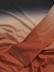 Reiss Multi Sienna McLaren F1 Team Ombré Mesh Maxi Dress - Image 8 of 8