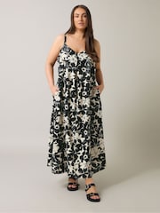 Evans Natural Pleated Swing Containing Dress - Image 1 of 5