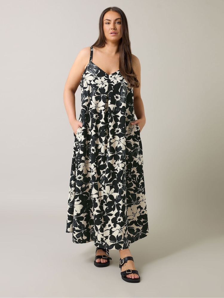 Evans Natural Pleated Swing Containing Dress - Image 1 of 5