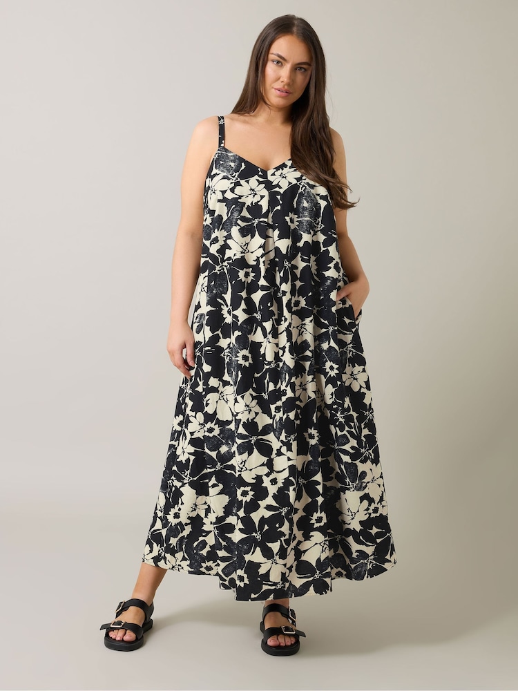 Evans Natural Pleated Swing Containing Dress - Image 2 of 5