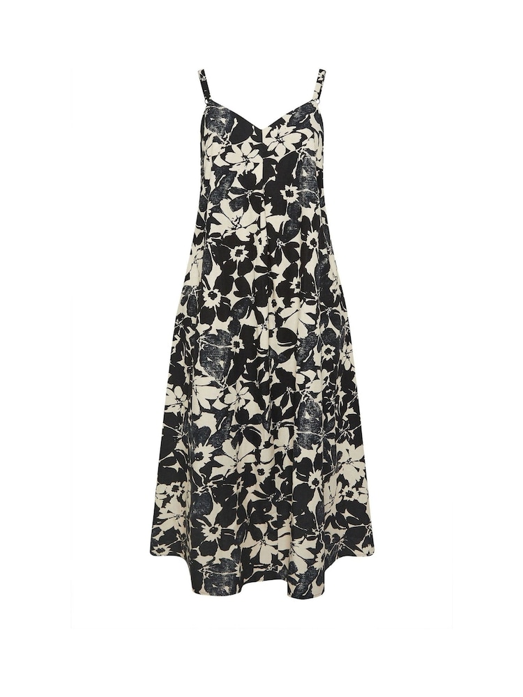 Evans Natural Pleated Swing Containing Dress - Image 5 of 5