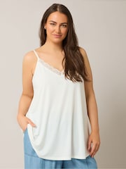 Evans Ivory Lace Trim Vest - Image 1 of 5