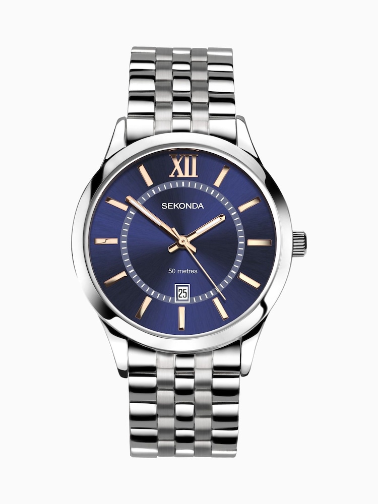 Sekonda Mens Green Classic Silver Stainless Steel Bracelet Watch - Image 1 of 6