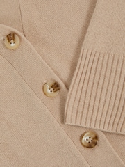 Reiss Neutral Tyla 9-13 yrs Wool-Blend Fitted Cardigan With Cashmere - Image 4 of 4