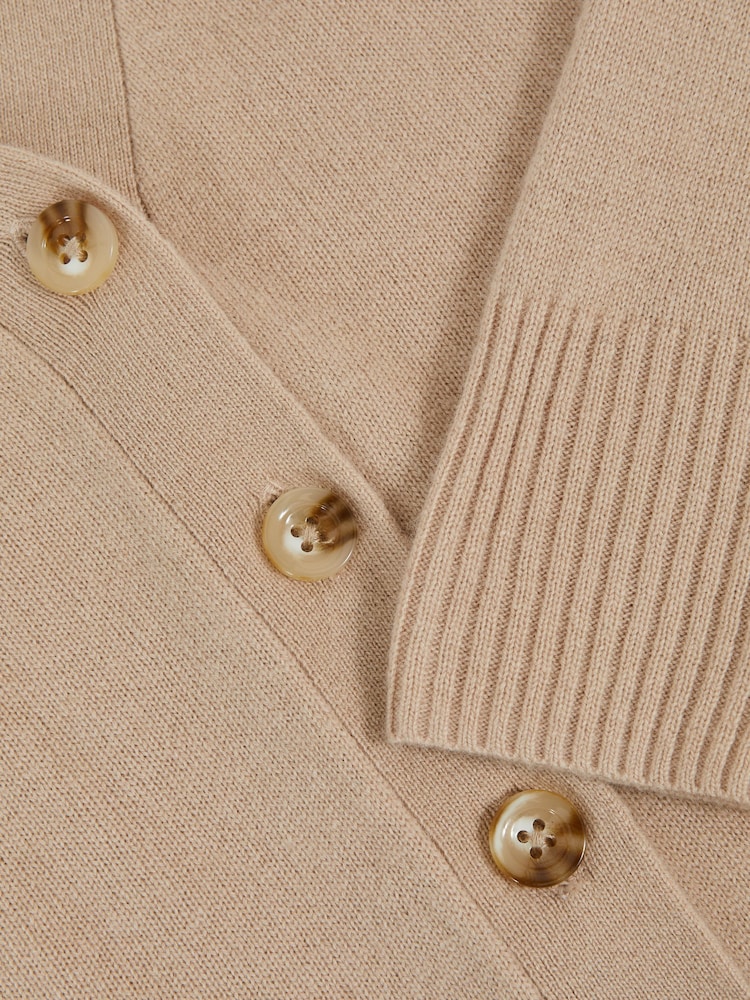 Reiss Neutral Tyla 9-13 yrs Wool-Blend Fitted Cardigan With Cashmere - Image 4 of 4