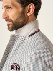 Skopes Grey Tailored Fit Puppytooth Check Carter Blazer Jacket - Image 6 of 9