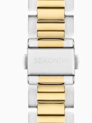 Sekonda Mens Sports 40mm Circuit Chronograph Watch in Two Tone with Stainless Steel Bracelet & Silver Dial - Image 5 of 6