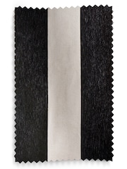 Black/Natural Chenille Stripe Eyelet Blackout/Thermal Curtains - Image 6 of 6