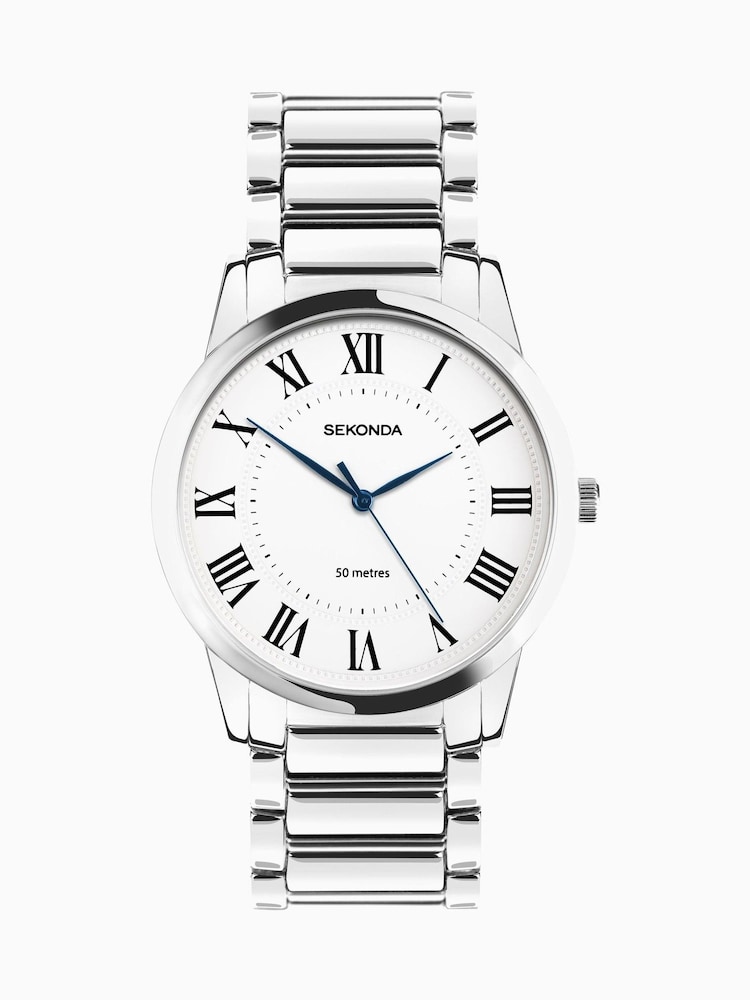 Sekonda Classic Mens 40mm Beaumont Watch in Silver with Silver Alloy Bracelet & White Dial - Image 2 of 6