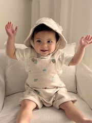 Purebaby Turtle Emroidered 100% Cotton Dungaree - Imagen 1 de 5