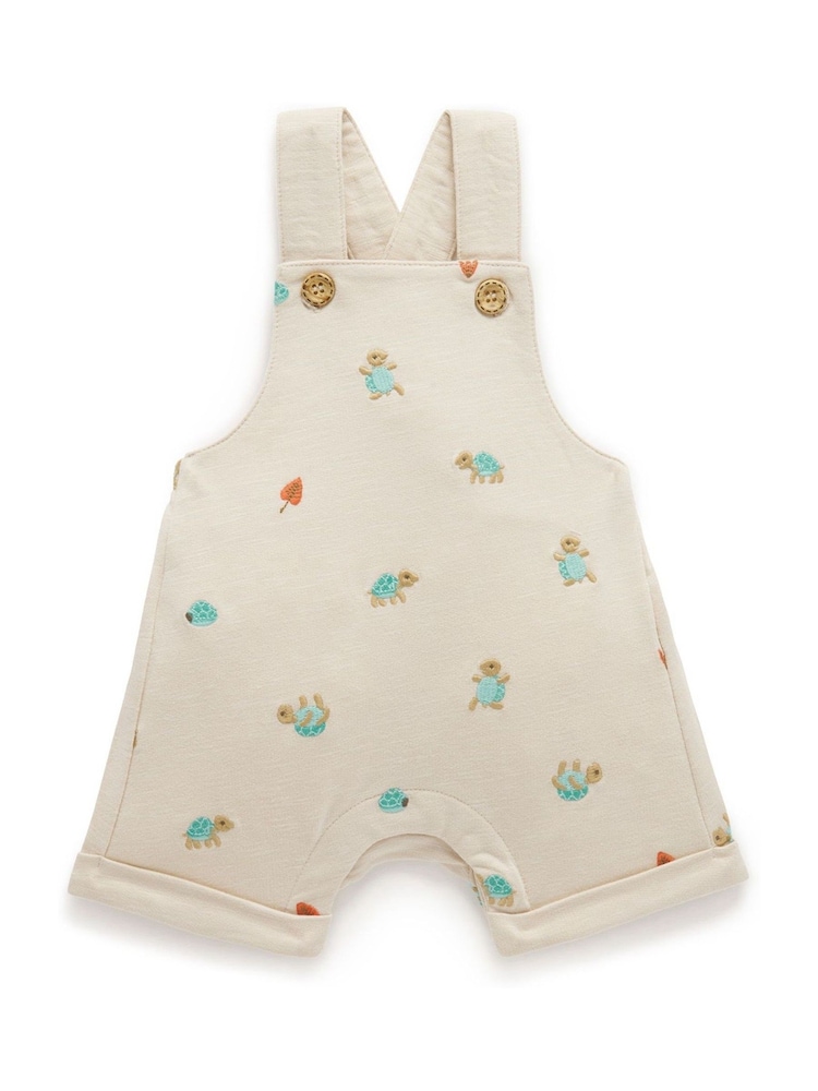 Purebaby Turtle Emroidered 100% Cotton Dungaree - Imagen 2 de 5