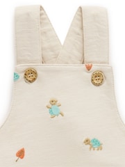 Purebaby Turtle Emroidered 100% Cotton Dungaree - Imagen 3 de 5