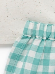 Purebaby Green Gingham Turtle 100% Cotton T-Shirt and Short Set - Image 5 of 5