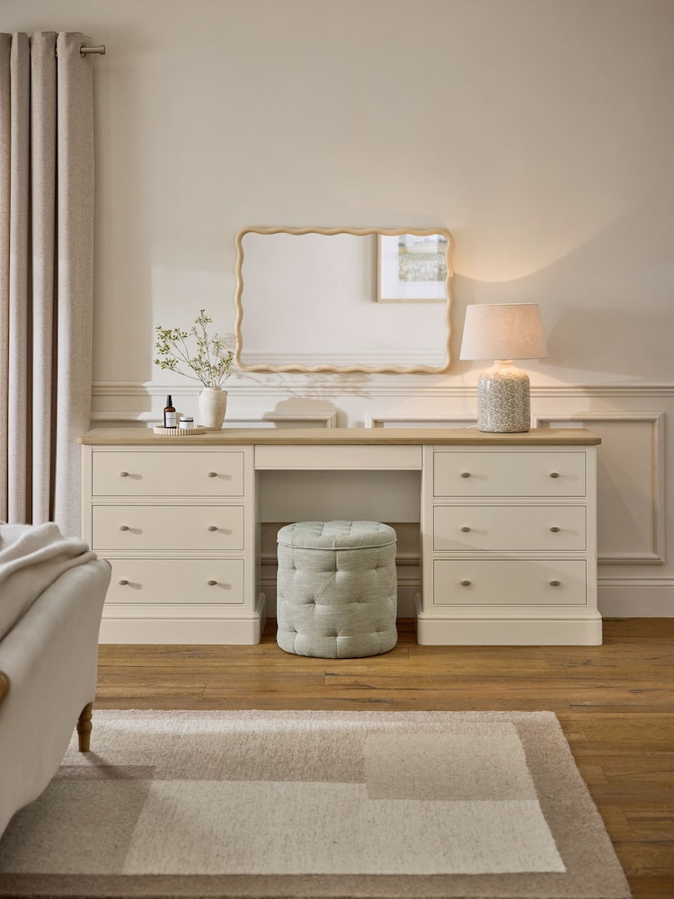 Stone Hampton Painted Oak 7 Drawer Console Dressing Table - Image 2 of 8