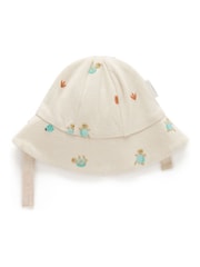Purebaby Natural Turtle Emroidered Hat - Image 2 of 3