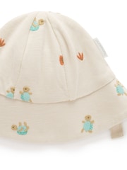 Purebaby Natural Turtle Emroidered Hat - Image 3 of 3