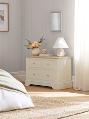 Stone Hampton Country Collection Luxe Painted Oak 3 Drawer Wide Bedside Table - Image 1 of 10
