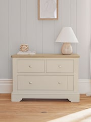 Stone Hampton Country Collection Luxe Painted Oak 3 Drawer Wide Bedside Table - Image 2 of 10