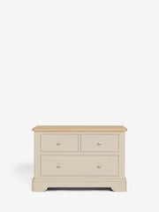Stone Hampton Country Collection Luxe Painted Oak 3 Drawer Wide Bedside Table - Image 7 of 10