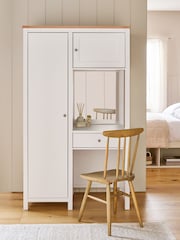 Chalk White Malvern Paint Effect Wardrobe with Vanity Unit and Mirror - Image 1 of 9