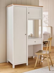 Chalk White Malvern Paint Effect Wardrobe with Vanity Unit and Mirror - Image 2 of 9