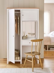 Chalk White Malvern Paint Effect Wardrobe with Vanity Unit and Mirror - Image 3 of 9