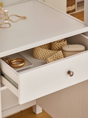 Chalk White Malvern Paint Effect Wardrobe with Vanity Unit and Mirror - Image 4 of 9