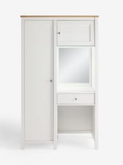 Chalk White Malvern Paint Effect Wardrobe with Vanity Unit and Mirror - Image 5 of 9