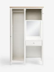 Chalk White Malvern Paint Effect Wardrobe with Vanity Unit and Mirror - Image 7 of 9
