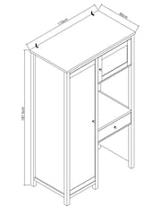 Chalk White Malvern Paint Effect Wardrobe with Vanity Unit and Mirror - Image 8 of 9