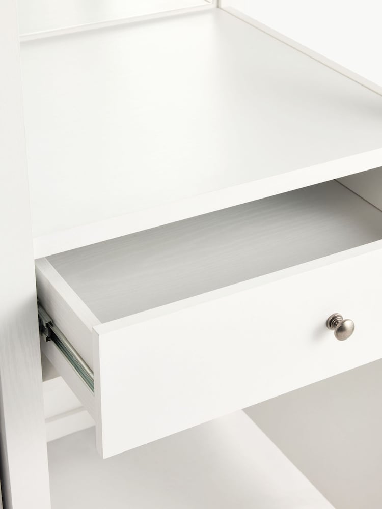 Chalk White Malvern Paint Effect Wardrobe with Vanity Unit and Mirror - Image 9 of 9