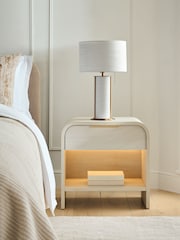Light Natural Mia Oak Effect 1 Drawer Bedside Table with LED Light - Image 1 of 12