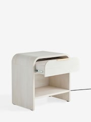 Light Natural Mia Oak Effect 1 Drawer Bedside Table with LED Light - Image 11 of 12