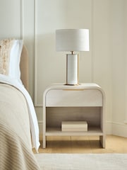Light Natural Mia Oak Effect 1 Drawer Bedside Table with LED Light - Image 2 of 12