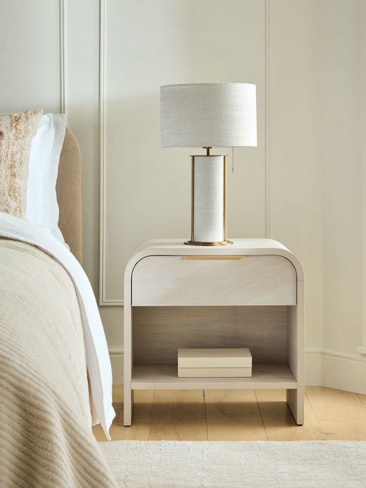 Light Natural Mia Oak Effect 1 Drawer Bedside Table with LED Light - Image 2 of 12 Light Natural Mia Oak Effect 1 Drawer Bedside Table with LED Light - Image 2 of 12