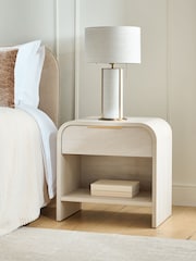 Light Natural Mia Oak Effect 1 Drawer Bedside Table with LED Light - Image 5 of 12