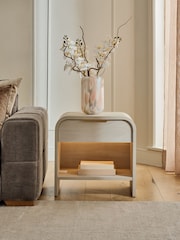 Light Natural Mia Oak Effect 1 Drawer Bedside Table with LED Light - Image 6 of 12