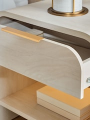Light Natural Mia Oak Effect 1 Drawer Bedside Table with LED Light - Image 7 of 12