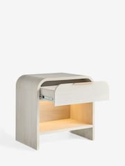 Light Natural Mia Oak Effect 1 Drawer Bedside Table with LED Light - Image 8 of 12