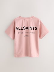 smALLSAINTS Mid Pink Oversized Girls Underground Crew T-Shirt - Image 2 of 4