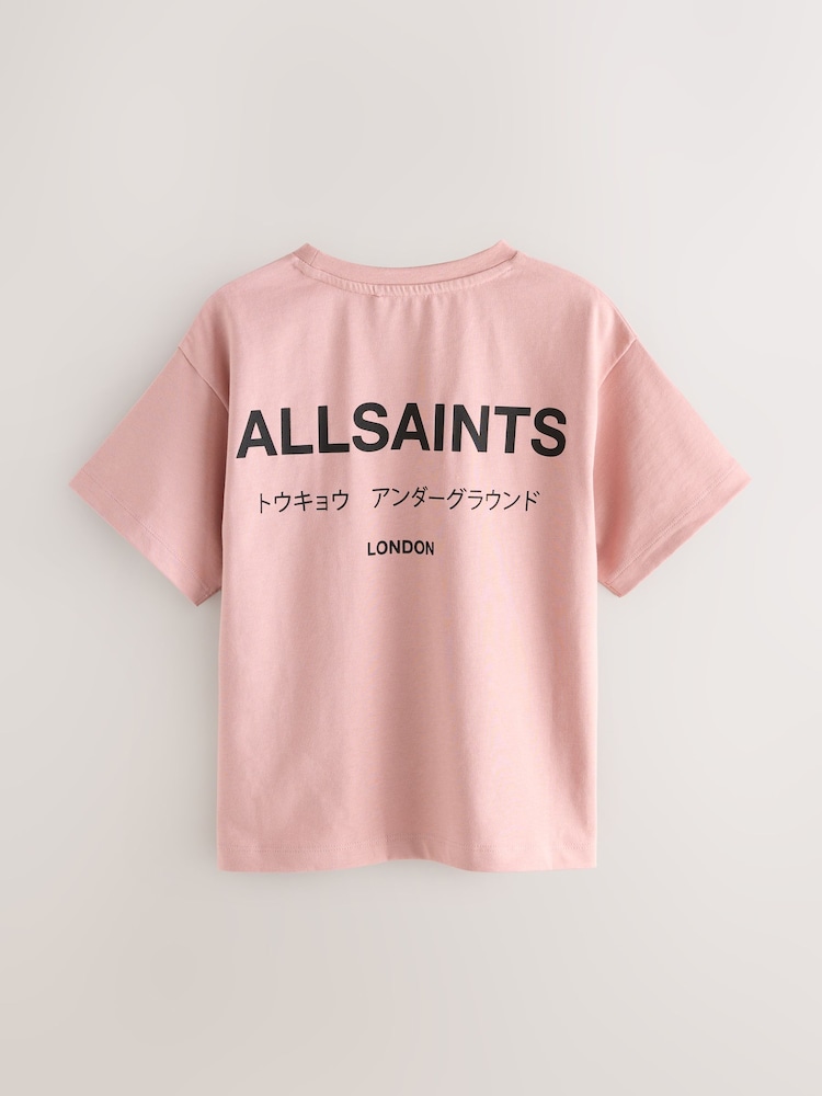 smALLSAINTS Mid Pink Oversized Girls Underground Crew T-Shirt - Image 2 of 4