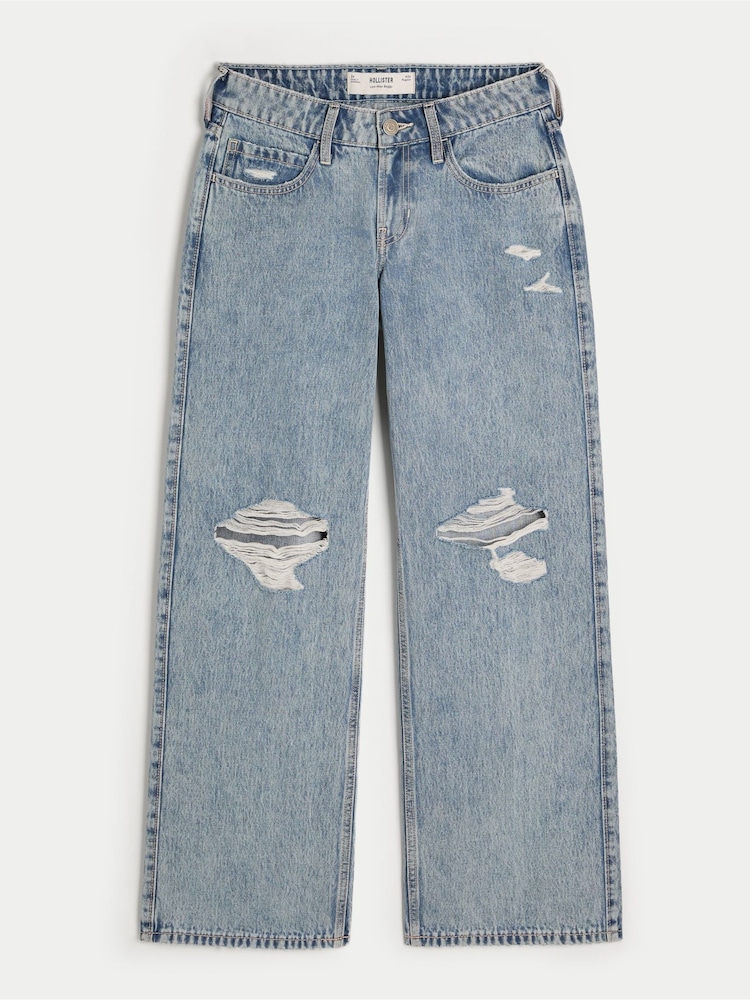 Hollister Low Rise Acid Wash Baggy Jeans - Image 3 of 3