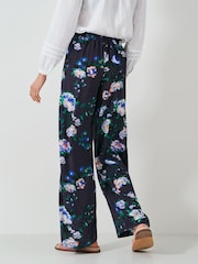 Crew Clothing Blue Dion Wide Leg Barge Print Trousers - Image 2 of 5