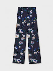 Crew Clothing Blue Dion Wide Leg Barge Print Trousers - Image 5 of 5