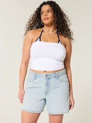 Hollister Blue High Rise Relaxed Shorts - Image 1 of 4