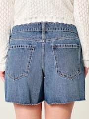 Hollister Baggy Raw Hem Blue Shorts - Image 3 of 4