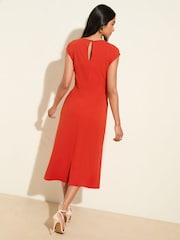 Orange - Friends Like These Tailored Jersey Twist Front Hardware Midi Dress - Bild 4 von 4