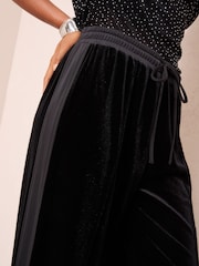 Friends Like These Black Petite Velvet Sequin Trousers - Image 2 of 5