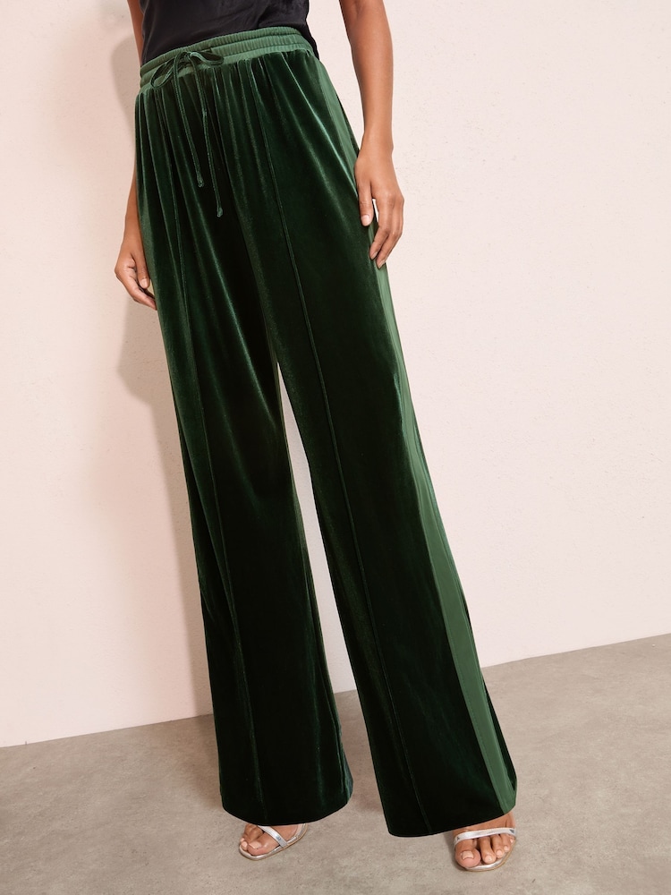 Friends Like These Green Petite Velvet Trousers - Image 2 of 4 Friends Like These Green Petite Velvet Trousers - Image 2 of 4
